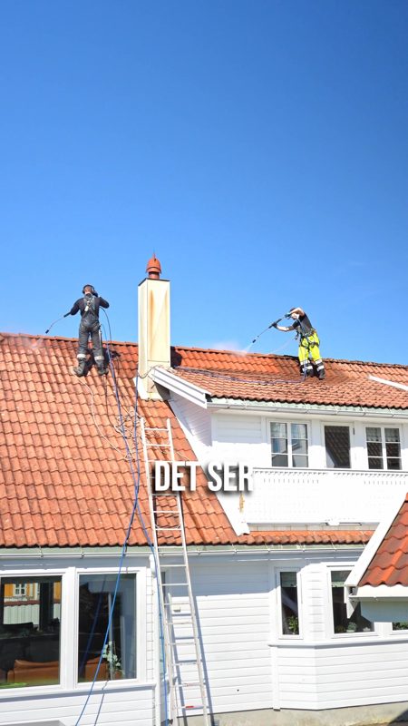 Utvendigrenhold-annonse: team p&aring; tak