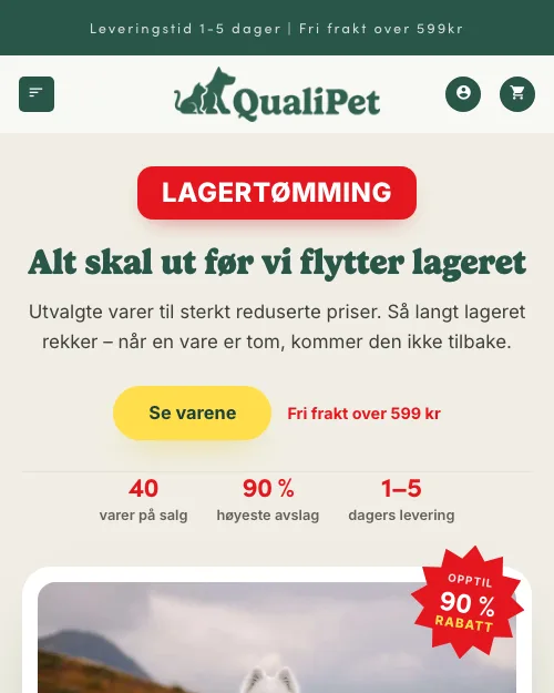 Landing page Arcads made for QualiPet